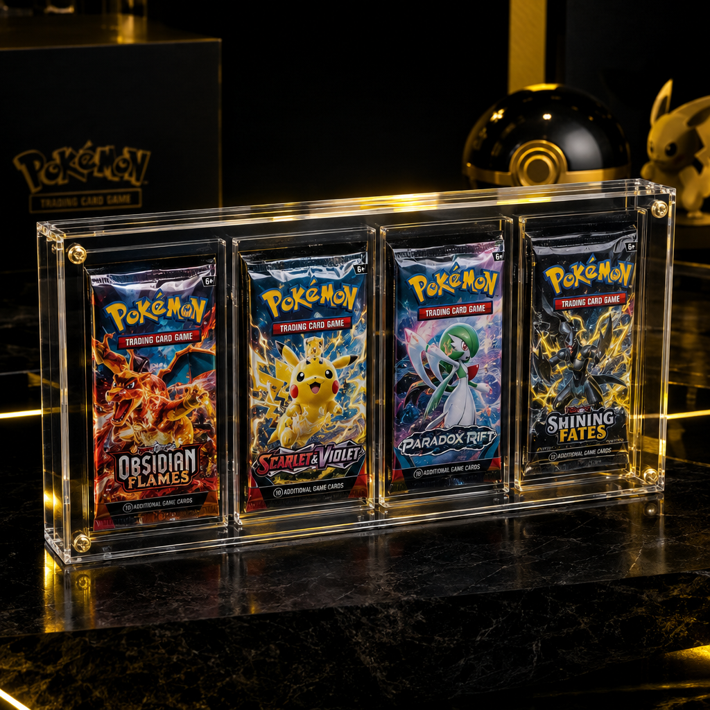 Protection acrylique pour 4 boosters Pokémon