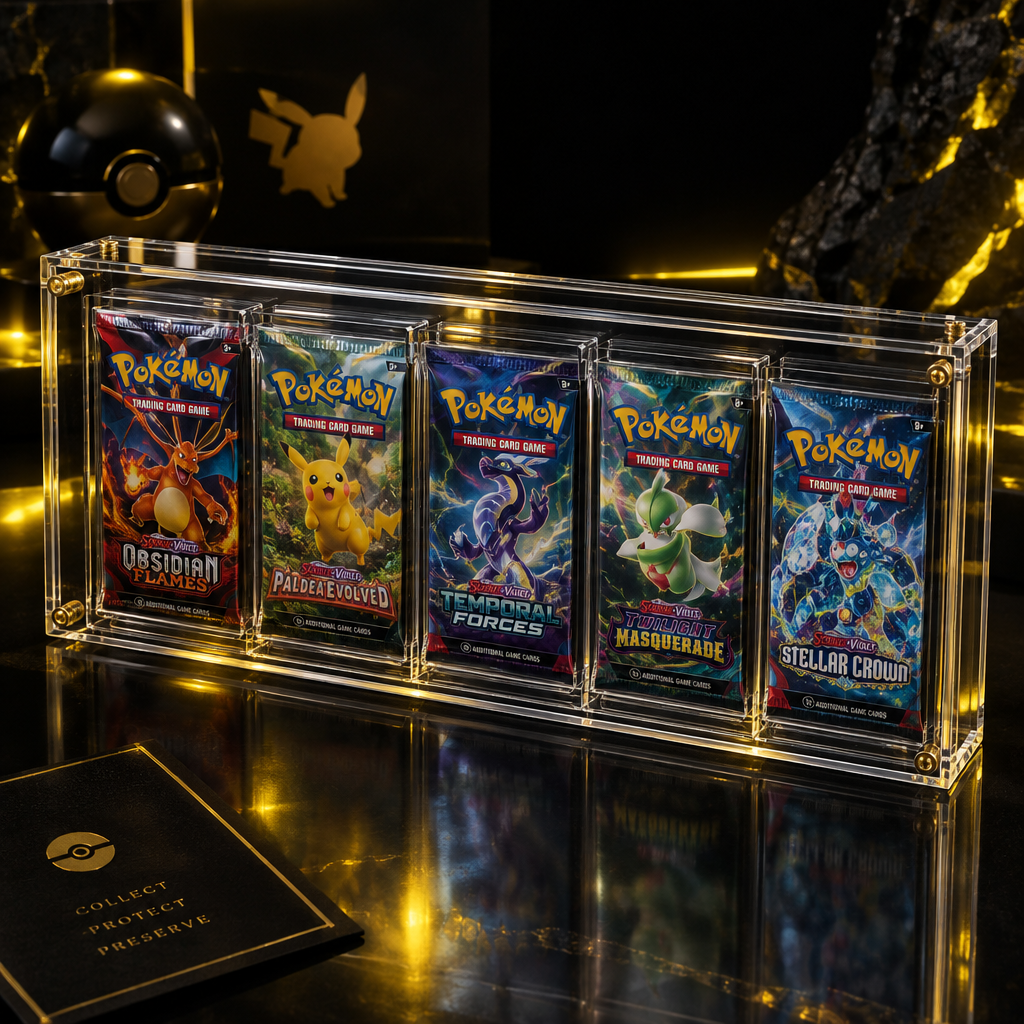Protection acrylique pour 5 boosters Pokémon